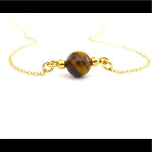 Tigers eye Choker Necklace, 14k gold filled